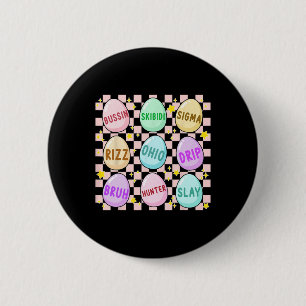 Groovy Skibidi Easter Egg Funny Rizz Meme Easter H 6 Cm Round Badge