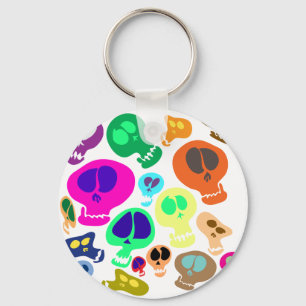 Groovy Skulls Key Ring