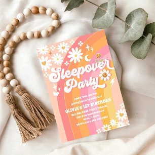Groovy Sleepover 1st Birthday Invitation
