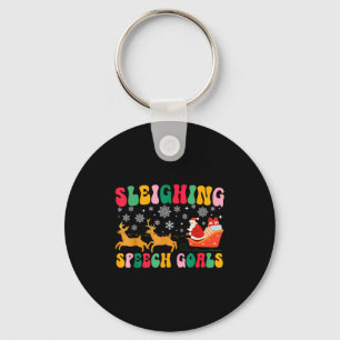 Groovy Sleighing Speech Goal Reindeer Christmas Sp Key Ring