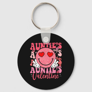 Groovy Smile Face Auntie's Valentine Daughter Niec Key Ring