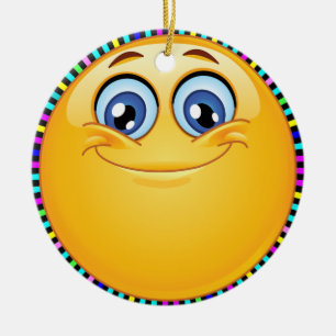 Groovy Smile Happy Face - SRF Ceramic Tree Decoration