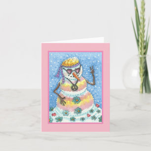 GROOVY SNOWMAN PEACE CHRISTMAS GREETING CARD B