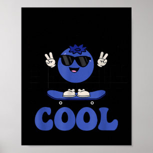 Groovy So Berry Cool Fruit Lover Blueberry Season Poster
