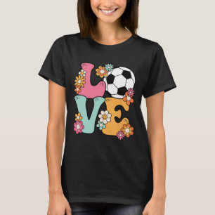 Groovy Soccer Love Cute Soccer Lover Women Teens G T-Shirt