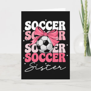 Groovy Soccer Sister Coquette Bow Soccer _2  Card