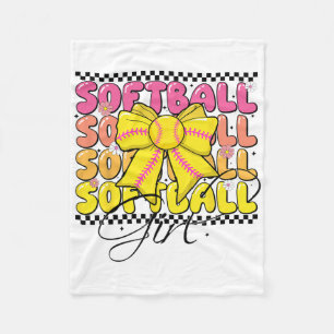 Groovy Softll Girl Coquette Bow Softll For Women A Fleece Blanket