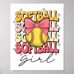 Groovy Softll Girl Girls Coquette Bow Softll Poster