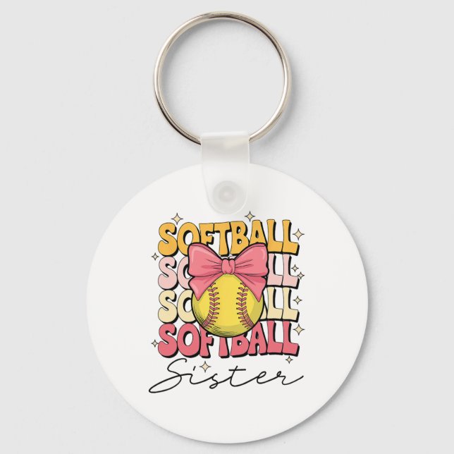 Groovy Softll Sister Coquette Bow Softll _1  Key Ring (Front)