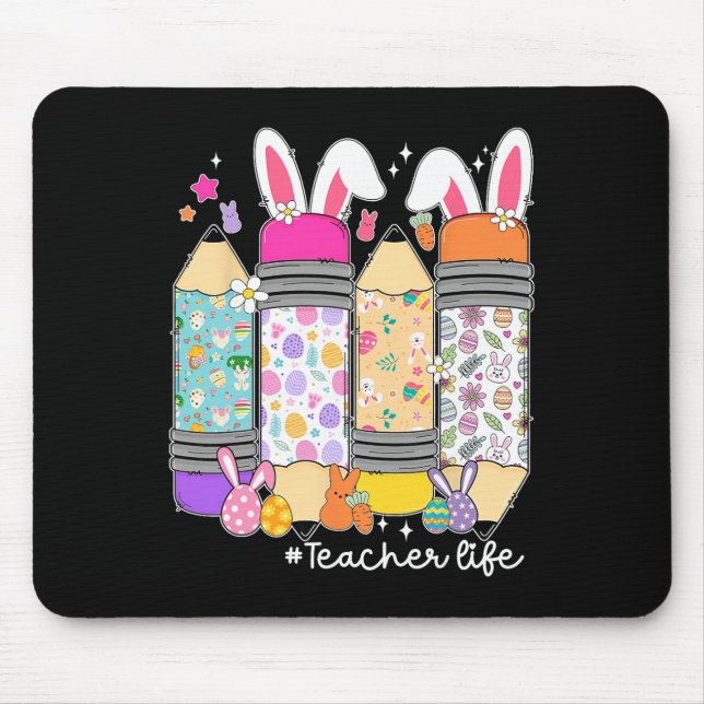 Groovy Sped Teacher Easter Bunny Sped Teaching Eas Mouse Pad (Front)