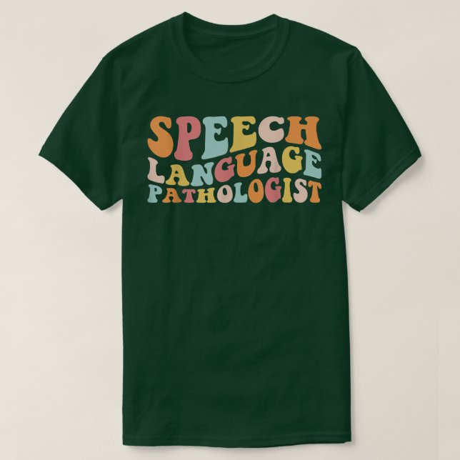 Groovy Speech Language Pathologist Leopard Speech  T-Shirt (Design Front)
