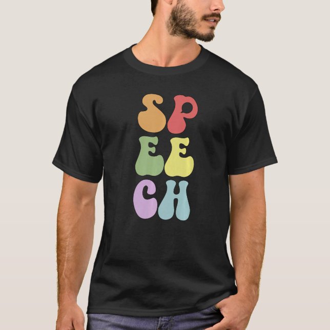 Groovy Speech Language Pathologist SLP Premium T-Shirt (Front)