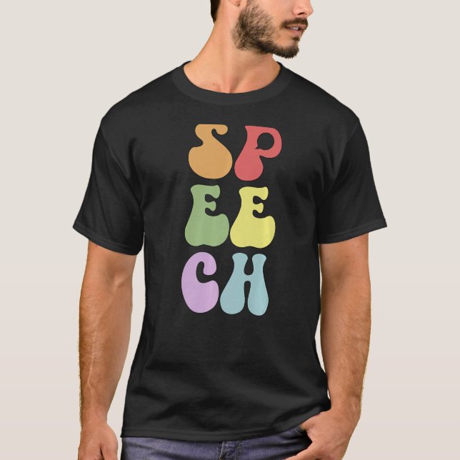 Groovy Speech Language Pathologist SLP Premium T-Shirt (Front)
