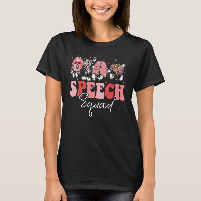 Groovy Speech Therapy Speech Language Pathologist  T-Shirt (Front)