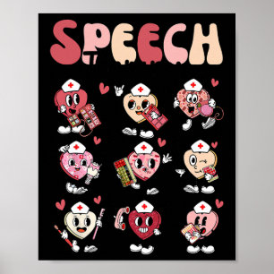 Groovy Speech Therapy Valentine's Day Heart Slp Va Poster