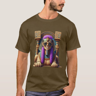 Groovy Sphinx: Pharaoh with a Funky Modern Twist T-Shirt