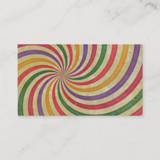 Groovy Spiral Sunbeam Ray Swirl Design Grungy Business Card
