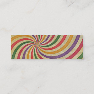 Groovy Spiral Sunbeam Ray Swirl Design Grungy Mini Business Card