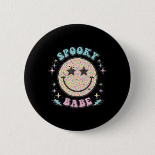 Groovy Spooky Babe Face Happy Halloween Costume Re 6 Cm Round Badge