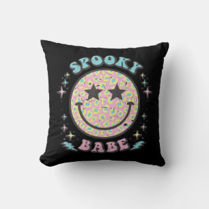 Groovy Spooky Babe Face Happy Halloween Costume Re Cushion