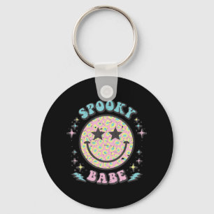 Groovy Spooky Babe Face Happy Halloween Costume Re Key Ring