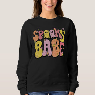 Groovy Spooky Babe Happy Halloween Costume Retro H Sweatshirt