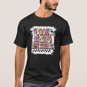 Groovy Spooky Dental Assistant Floral Ghost Hallow T-Shirt