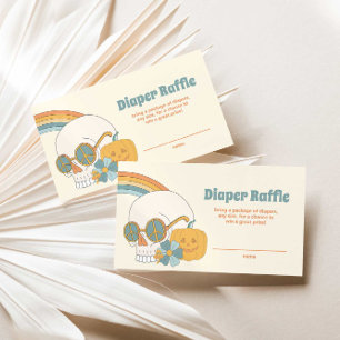 Groovy Spooky Halloween Ghost Boy Diaper Raffle Enclosure Card