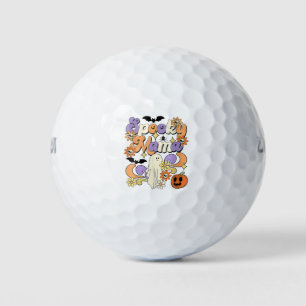 Groovy Spooky Mama For Halloween Retro Happy Golf Balls