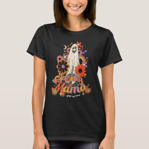 Groovy Spooky Mama Retro Halloween Ghost Witchy Sp T-Shirt