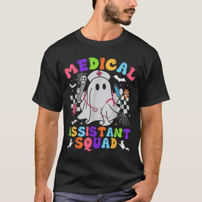 Groovy Spooky Medical Istant Squad Cute Halloween  T-Shirt (Front)