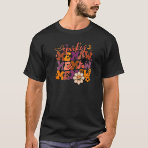 Groovy Spooky Memaw Womens Memaw Halloween Party C T-Shirt