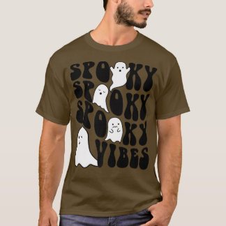 Groovy Spooky Vibes Boo Ghost Spooky Season Funny  T-Shirt