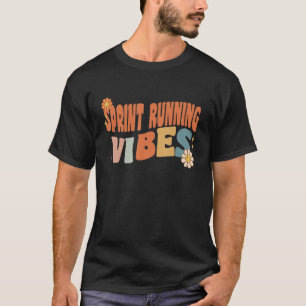 Groovy Sprint Running Vibes Costume Retro Teachers T-Shirt