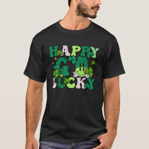 Groovy St Patrick's Day Happy Go Lucky For Kids Me T-Shirt