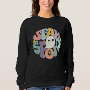 Groovy Stay Spooky Halloween Retro Boho Ghost Flow Sweatshirt