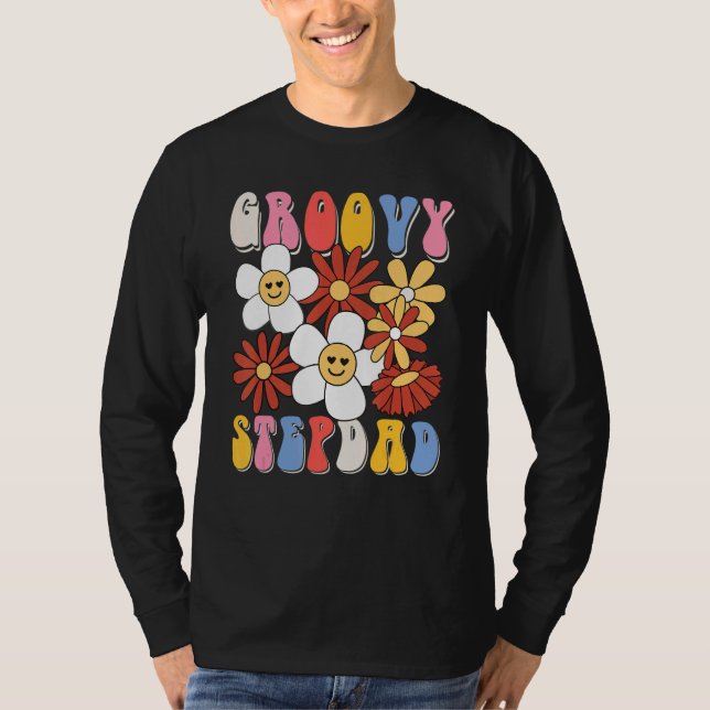 Groovy Stepdad Fathers Day Retro 60s 70s 80s Famil T-Shirt (Front)
