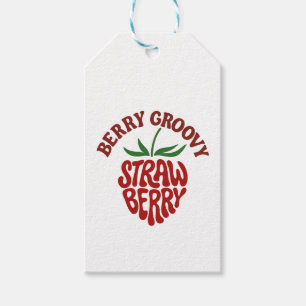 Groovy Strawberry Retro 70s Vibes Gift Tags