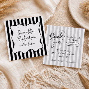 Groovy Stripes Minimalist Business Thank You Cards