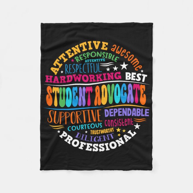 Groovy Student Advocate Appreciation Back To Schoo Fleece Blanket (Front)