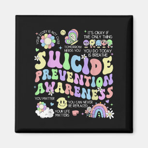 Groovy Suicide Prevention Awareness Mental Health  Magnet