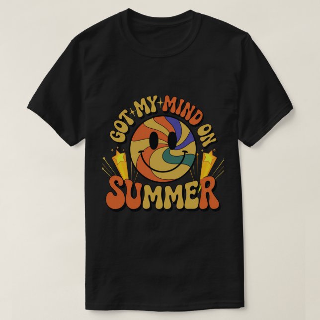 Groovy Summer Vibes Smiley Tee (Design Front)