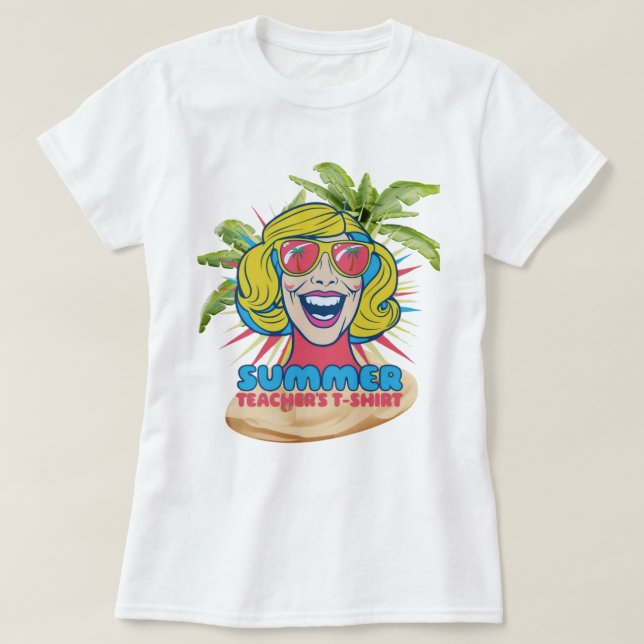 Groovy Summer Vibes Smiley Tee for Teachers (Design Front)