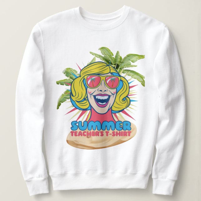 Groovy Summer Vibes Smiley Tee for Teachers (Design Front)