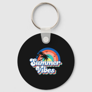 Groovy Summer Vibes Summer Vacation Key Ring