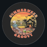 Groovy Summerween For Refreshing Heat Classic Classic Round Sticker<br><div class="desc">Get groovy with this retro Summerween look. Bright,  refreshing,  and packed with creepy-cool flair.</div>