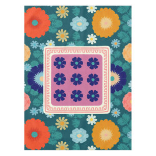 Groovy Sunflowers and Botanical Blooms Tablecloth