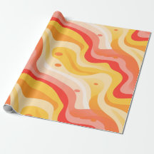 Groovy Sunny Waves Wrapping Paper