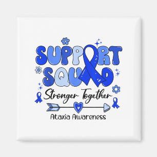 Groovy Support Squad Blue Ribbon Ataxia Awareness Magnet