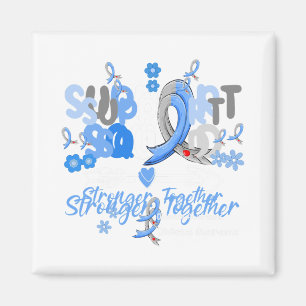 Groovy Support Squad Blue Ribbon Diabetes Awarenes Magnet